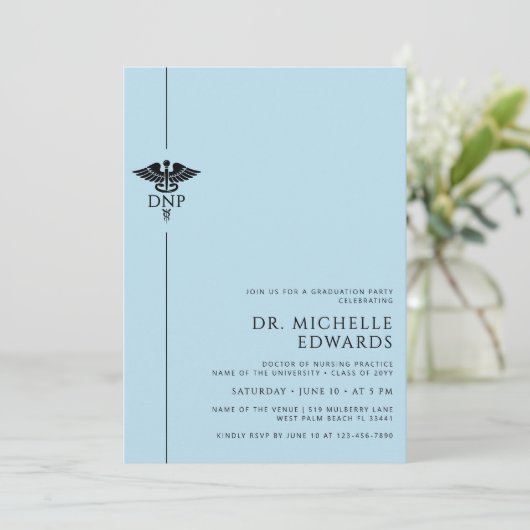Minimalistische DNP Doctor of Nursing Practice Afg Kaart (Staand voorkant)
