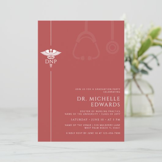 Minimalistische DNP Doctor of Nursing Practice Afg Kaart (Staand voorkant)