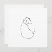Minimalistische Dog Continuous Line Drawing Kaart (Voorkant / Achterkant)
