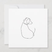 Minimalistische Dog Continuous Line Drawing Kaart (Achterkant)