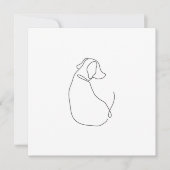 Minimalistische Dog Continuous Line Drawing Kaart (Voorkant)