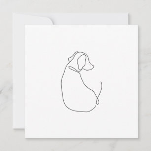 Minimalistische Dog Continuous Line Drawing Kaart