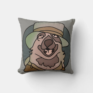 Minimalistische Dog GrandPa met cool Pet   grappig Kussen