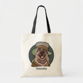 Minimalistische Dog GrandPa met cool Pet | grappig Tote Bag (Voorkant)