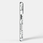 Minimalistische Dog Line Art iPhone Case (Achterkant / Rechts)