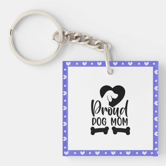 Minimalistische 'Dog Mum' Acryl Sleutelhanger (Voorkant)