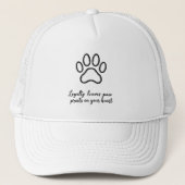 Minimalistische Dog Paw Print Aangepaste Naam Mok Trucker Pet (Voorkant)