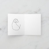 Minimalistische Dog Stationery Gevouwen Note Kaart (Binnen)