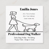 Minimalistische Dog Walker Visitekaartje met hartp (Voorkant)