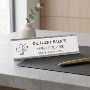 Minimalistische dokterspraktijk & consultatiekamer bureau naambordje