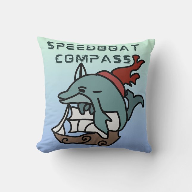 Minimalistische Dolfijn vaart snel en leuk Kussen (Voorkant)