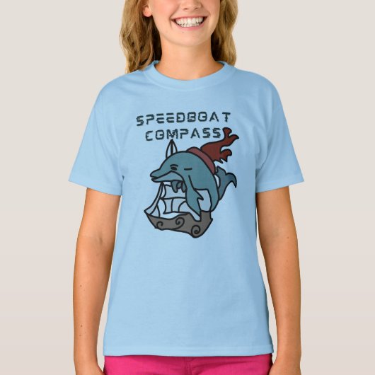 Minimalistische Dolfijn vaart snel en leuk T-shirt (Voorkant)