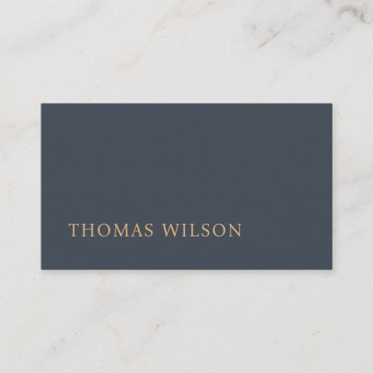 Minimalistische Donkerblauw Bruin Consultant Visitekaartje (Voorkant)