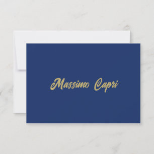 Minimalistische donkerblauwe gouden kleur eigen na bedankkaart