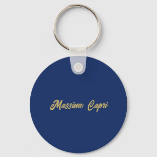 Minimalistische donkerblauwe gouden kleur eigen na sleutelhanger