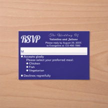 Minimalistische Donkerblauwe Huwelijks-RSVP