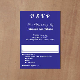 Minimalistische Donkerblauwe Portret Huwelijks RSV RSVP Kaartje