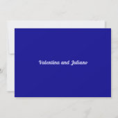 Minimalistische Donkerblauwe Trouw Save The Date (Achterkant)