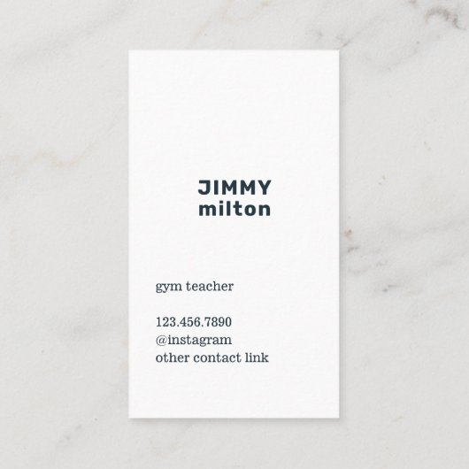 Minimalistische Donkerblauwe Witte Kettlebell Gym Visitekaartje (Achterkant)