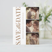 Minimalistische Donkerbruine Elegante Save The Dat Date (Staand voorkant)