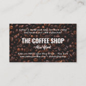 Minimalistische donkerbruine koffiebonen coffeesho klantenkaartje (Achterkant)