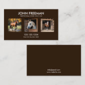 Minimalistische Donkerbruine Paarden Foto's Equine Visitekaartje (Voorkant / Achterkant)