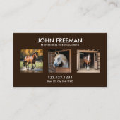 Minimalistische Donkerbruine Paarden Foto's Equine Visitekaartje (Voorkant)