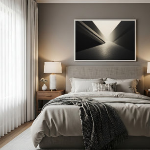 Minimalistische Donkere Gang Licht en Schaduw Poster