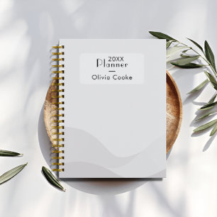Minimalistische donkere jaarlijkse planner met aan