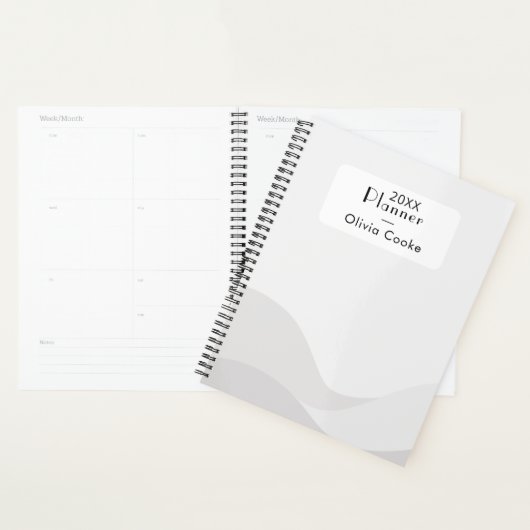 Minimalistische donkere jaarlijkse planner met aan (Display)