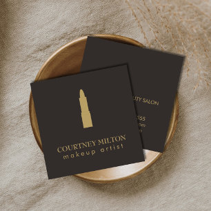 Minimalistische donkergrijze gouden lippenstift Ma Vierkante Visitekaartje
