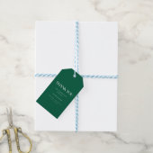 Minimalistische donkergroene afstudeerfeest bedank cadeaulabel (Met Touw)