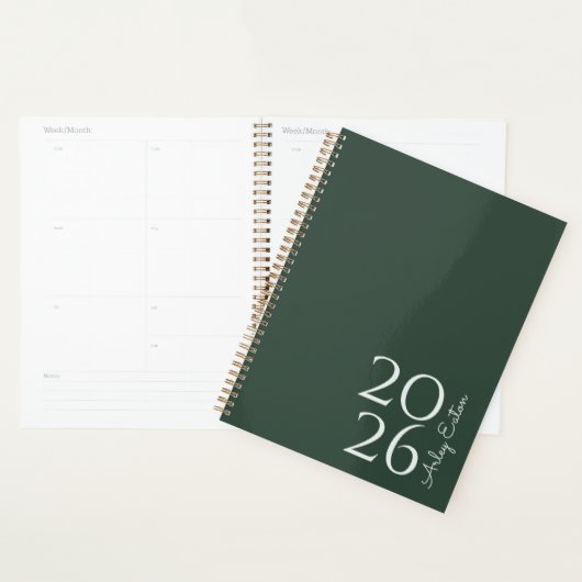Minimalistische Donkergroene Custom Persoonlijk Ma Planner (Display)