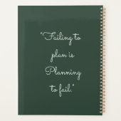 Minimalistische Donkergroene Custom Persoonlijk Ma Planner (Achterkant)