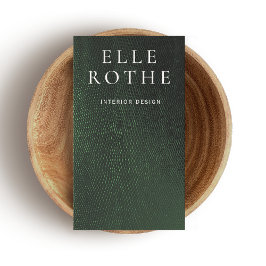 Minimalistische donkergroene hagedis skin designer visitekaartje