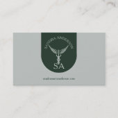 Minimalistische Donkergroene Medische URL Code Visitekaartje (Voorkant)