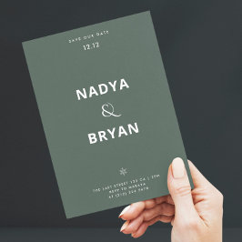 Minimalistische donkergroene QR-code winter bruilo Kaart