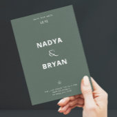 Minimalistische donkergroene QR-code winter bruilo Kaart