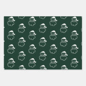 Minimalistische donkergroene snoepriet santa sneeu inpakpapier vel (Voorkant 3)