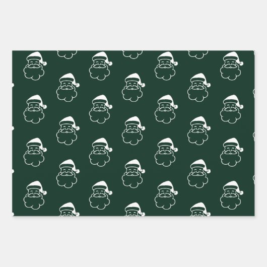 Minimalistische donkergroene snoepriet santa sneeu inpakpapier vel (Voorkant 3)