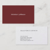 Minimalistische donkerrood visitekaartje (Voorkant / Achterkant)