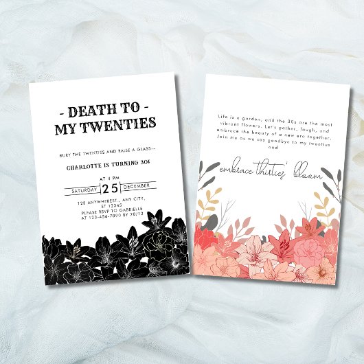 Minimalistische Dood aan Mijn Twenties 30ste Verja Kaart