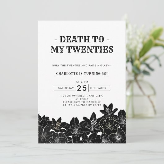 Minimalistische Dood aan Mijn Twenties 30ste Verja Kaart (Staand voorkant)