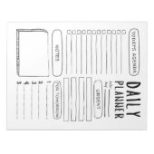 Minimalistische Doodle Dagelijkse Planner Notitieblok (Voorkant)