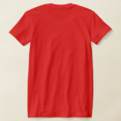 Minimalistische Doodle Hart Rode T-Shirt voor Vrou (Laag Achter)