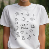 Minimalistische doodle ontwerp, beschermen dieren Tri-Blend shirt