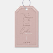 Minimalistische doop dank u label cadeaulabel (Voorkant)