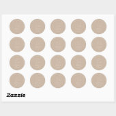Minimalistische Doop Eenvoudig Kruis Beige Ronde Sticker (Vel)