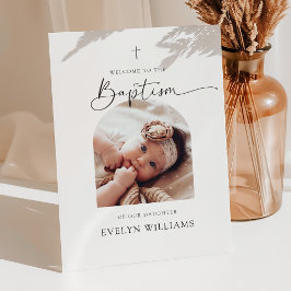 Minimalistische doop Fotoboog Welkom Reclamebord Met Voetstuk