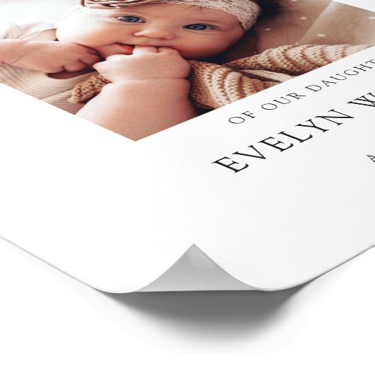 Minimalistische doop Photo Arch Welkom Poster (Hoek)